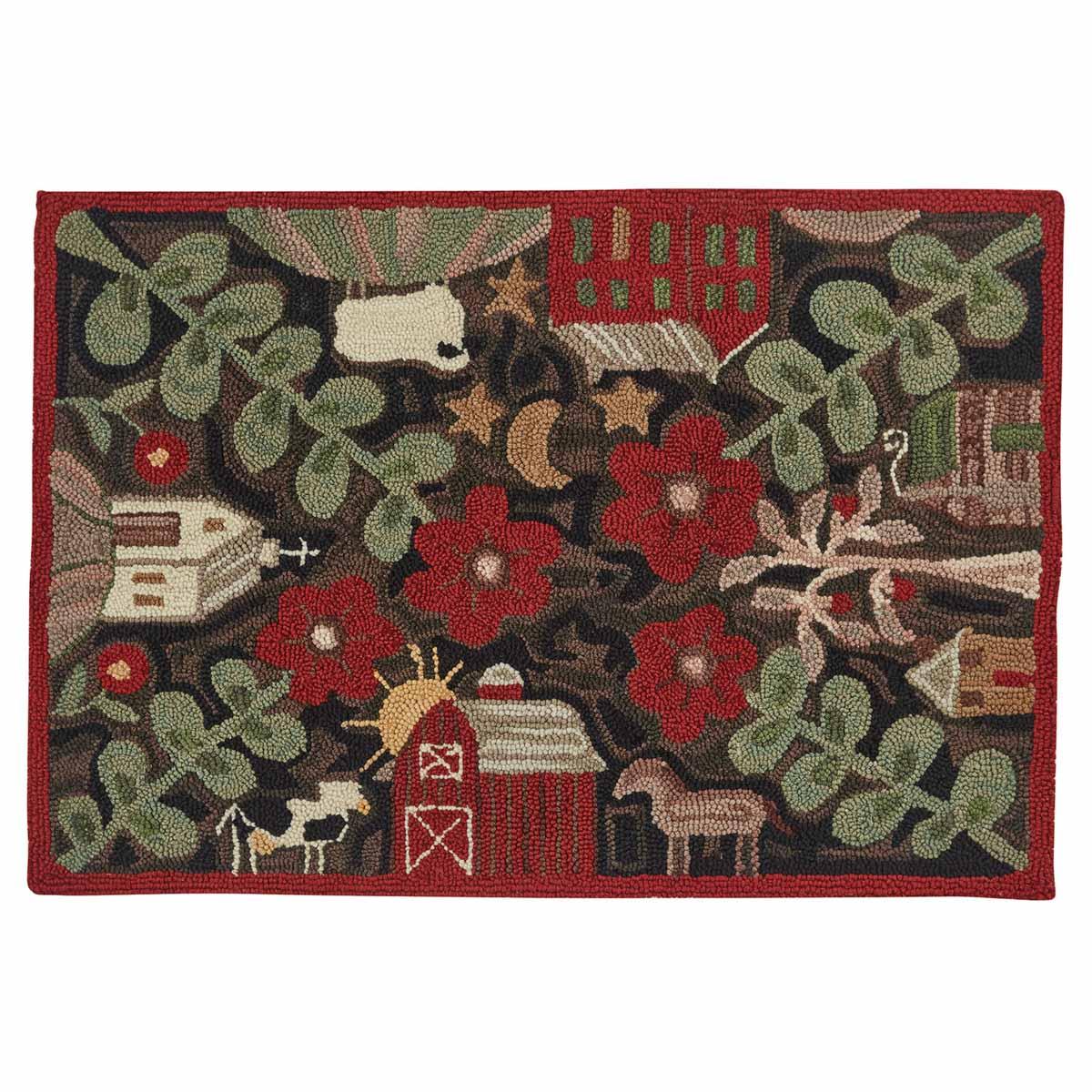 Farm Life Hooked Rug 2' x 3' | Park Designs
